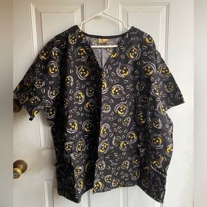 Halloween Jack-o-lantern 3X scrub top